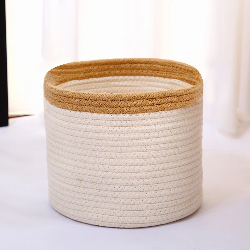 Eco Cotton Rope Laundry Basket for Clothes Kids Toy Durable Laundry Storage Bag Hamper Custom