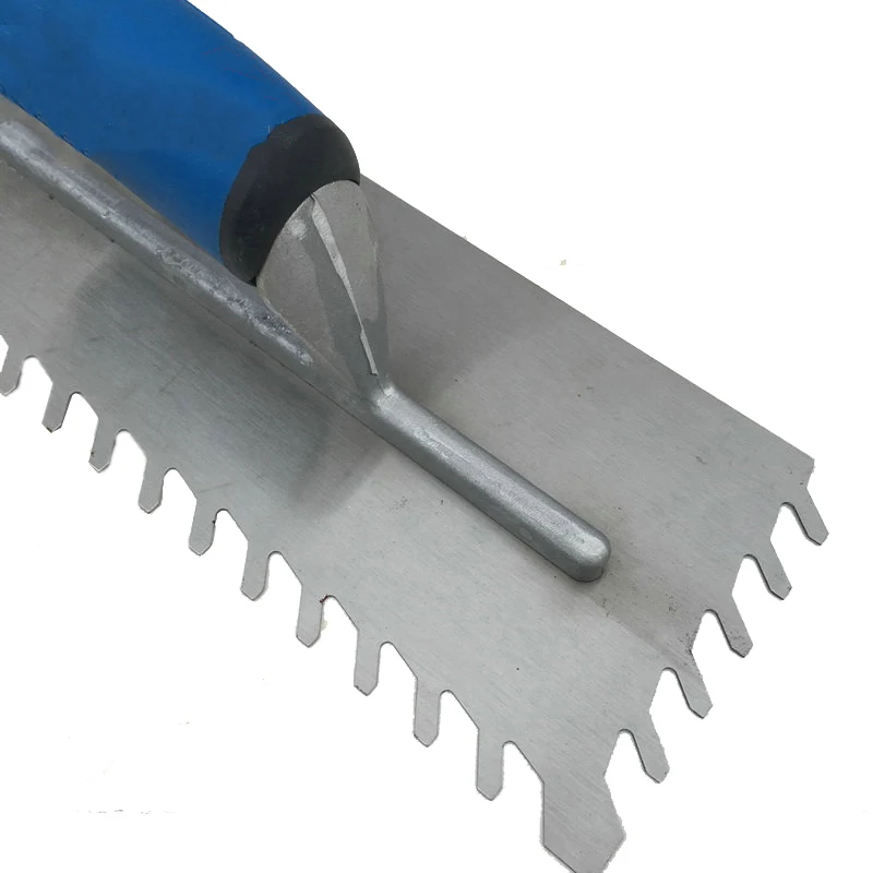 Plastering Tool Tile Trowel Carbon Steel Tile scraper  U-shape Notched Trowel with Soft Handle