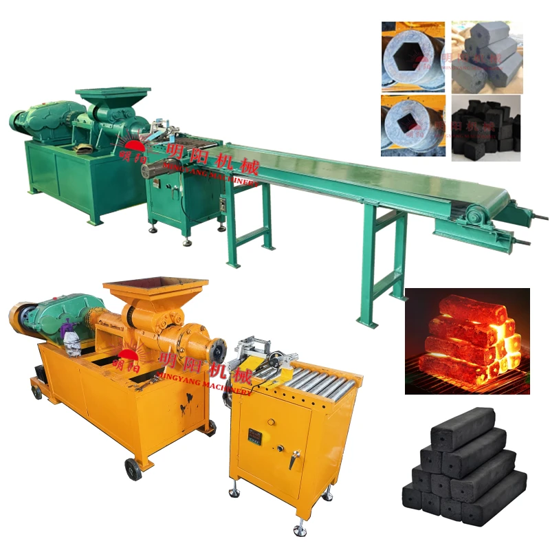 Smokeless Screw Type Wood Charcoal Powder Briquette Briquetting Extruder Machine For Sale