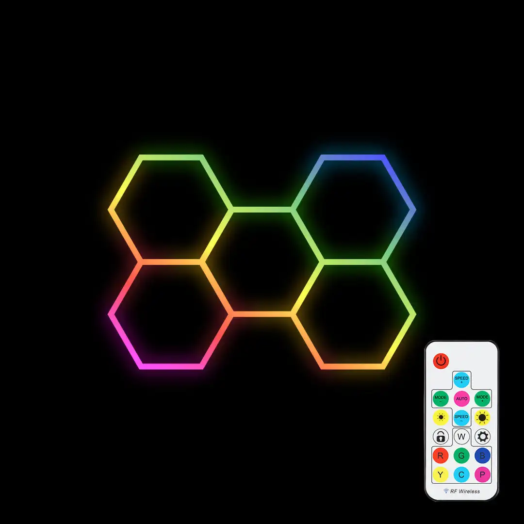 High Quality Hexagonal Showroom Bar Decor Rgb Colorful Led Lighting