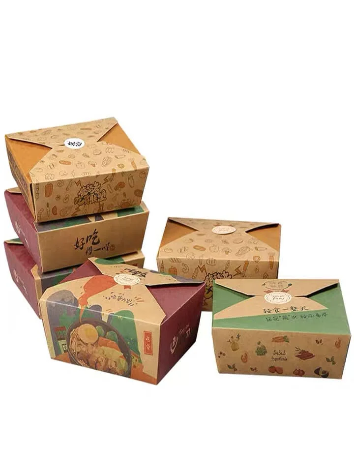 Custom Logo Thermal Insulated Big Lunch Paper Food Packing Take Away Box