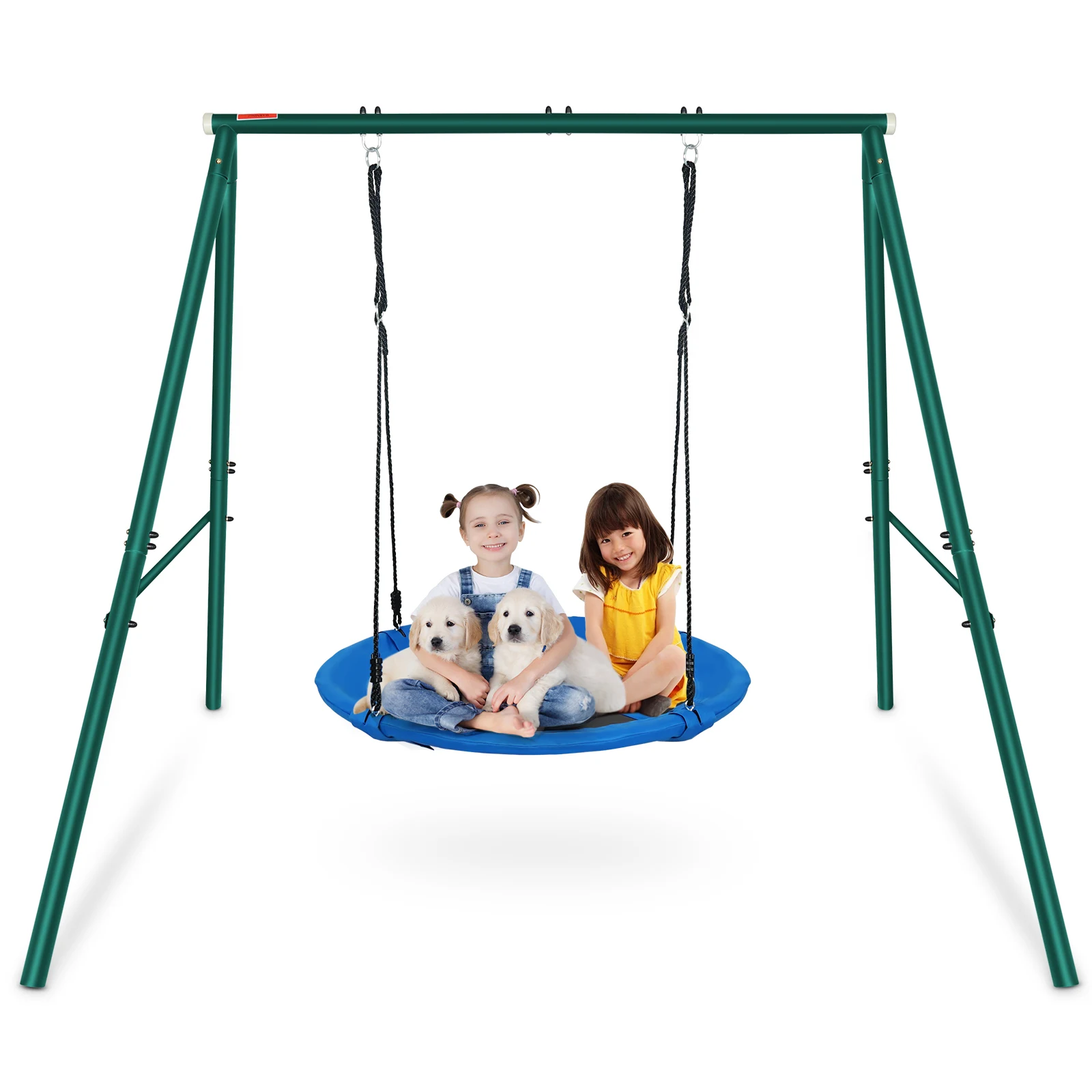 IUNNDS 550lbs Saucer Swing with Frame, Outdoor Backyard Kids Swing Set ,Saucer Tree Swing Heavy Duty Metal Swing