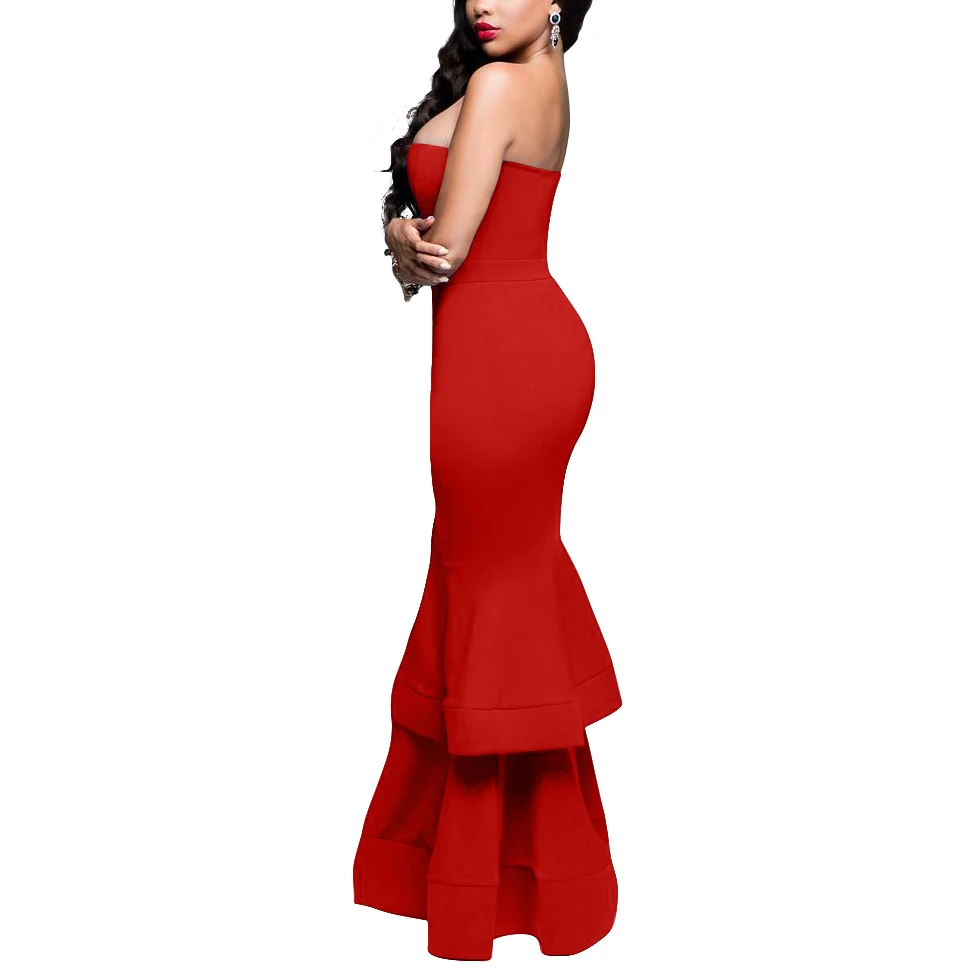 Woman Sexy Off Shoulder Bodycon Cake Skirt Leg Slit Formal Party Evening Dresses