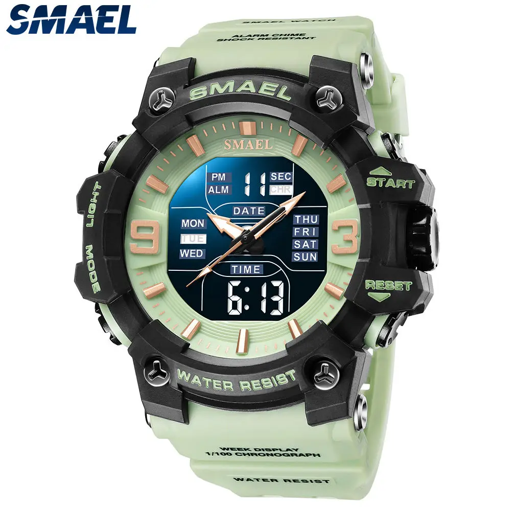 Dual Time Digital Watch for Men Smartwatch Fashion Sport Watches Waterproof Chronograph Electronic Wristwatch Auto Date 8049