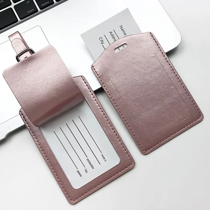 Factory Wholesale custom logo luggage tags Personalized Soft PU Leather bulk travel luggage tags