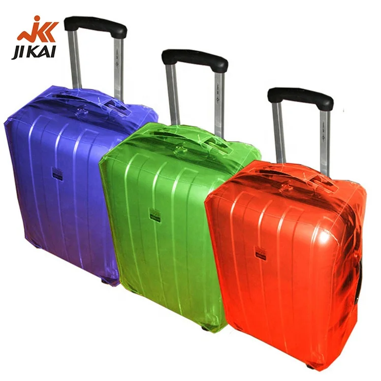 Transparent luggage cover colorful Clear PVC suitcase protector cover With free travel bag