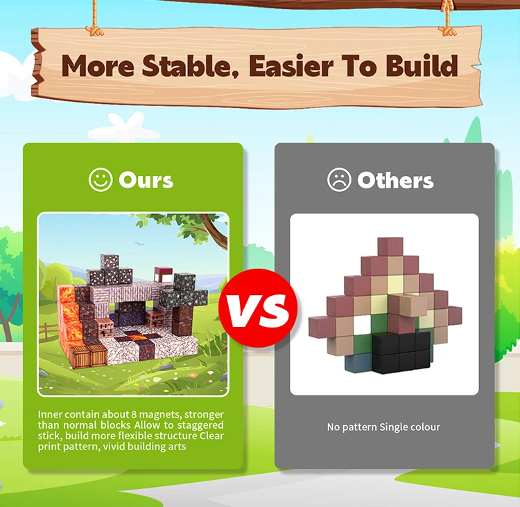 Magnetic Blocks-Build Mine   Edition Best gifts  for Boys & Girls Age 3-4 4-5 6-8