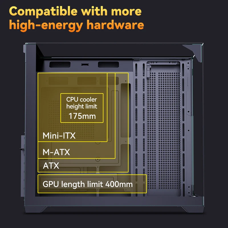 SNOWMAN Hot Sales Gaming PC Case ATX Three Sided Glass PC Case Internal Hardware At A Glance Bottom Power Supply With Type-C