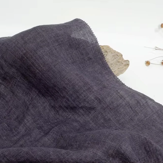 8600 # винтажная стирающаяся 100% льняная ткань ваахед французская для льняной одежды