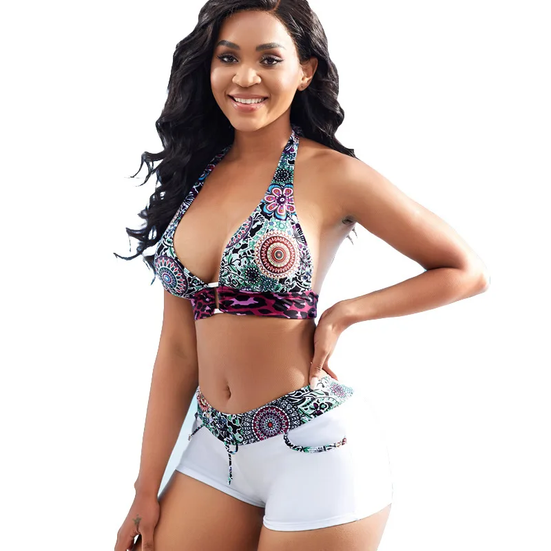 Z83820 Fashion 2022 Sexy Print Backless swimwear women Bikinis Set