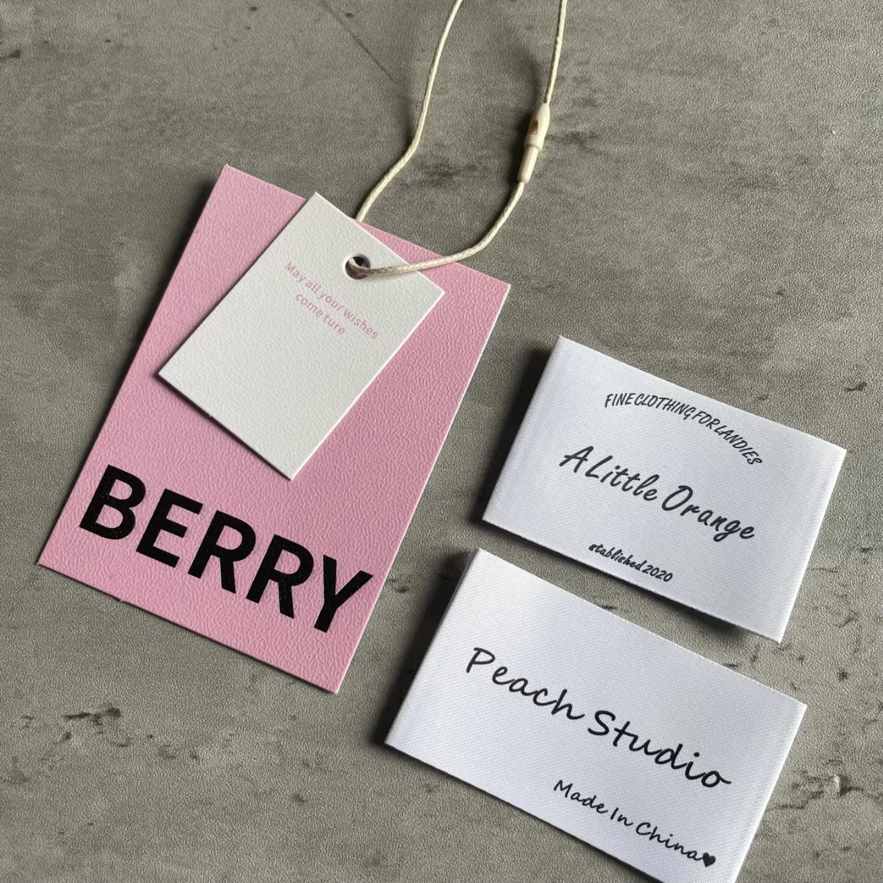 Custom Private Brand Logo Woven Clothing Tags Labels Custom Garment Clothes Size Tags Sale Price Labels Swing Hang Tags Luxury