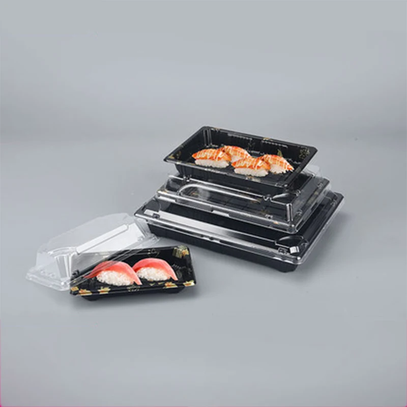 custom printing packaging food sushi boxes/plastic sushi blister trays containers