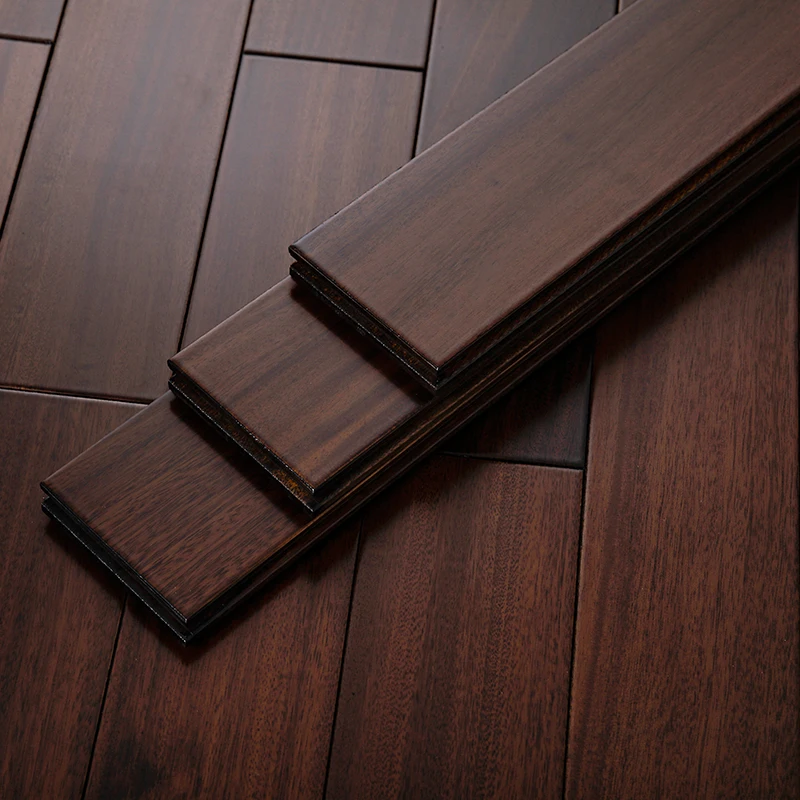 Indoor Flooring American Walnut Style Natural Log Hardwood OKAN Solid Wood Flooring Made in China Factory