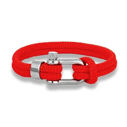 Fashion Macaron Double Layer Milan Rope Wrap Surfing Bracelet Stainless Steel Horseshoe Buckle Outdoor Survival Bracelets Men