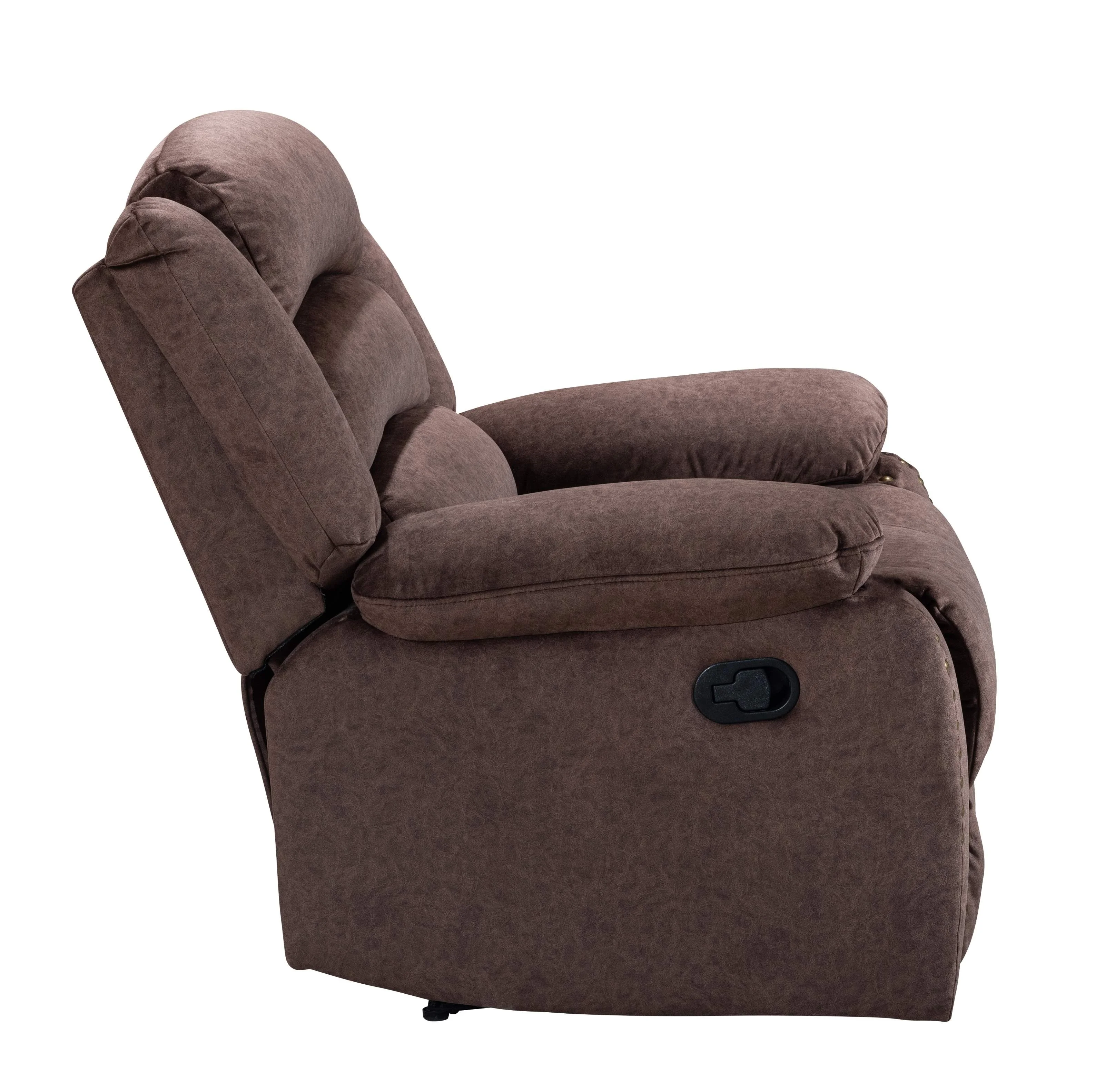 Velvet Fabric Brass Nail 3 Hot Selling Brown Modern Living Room American Style seaters Recliner Sofa