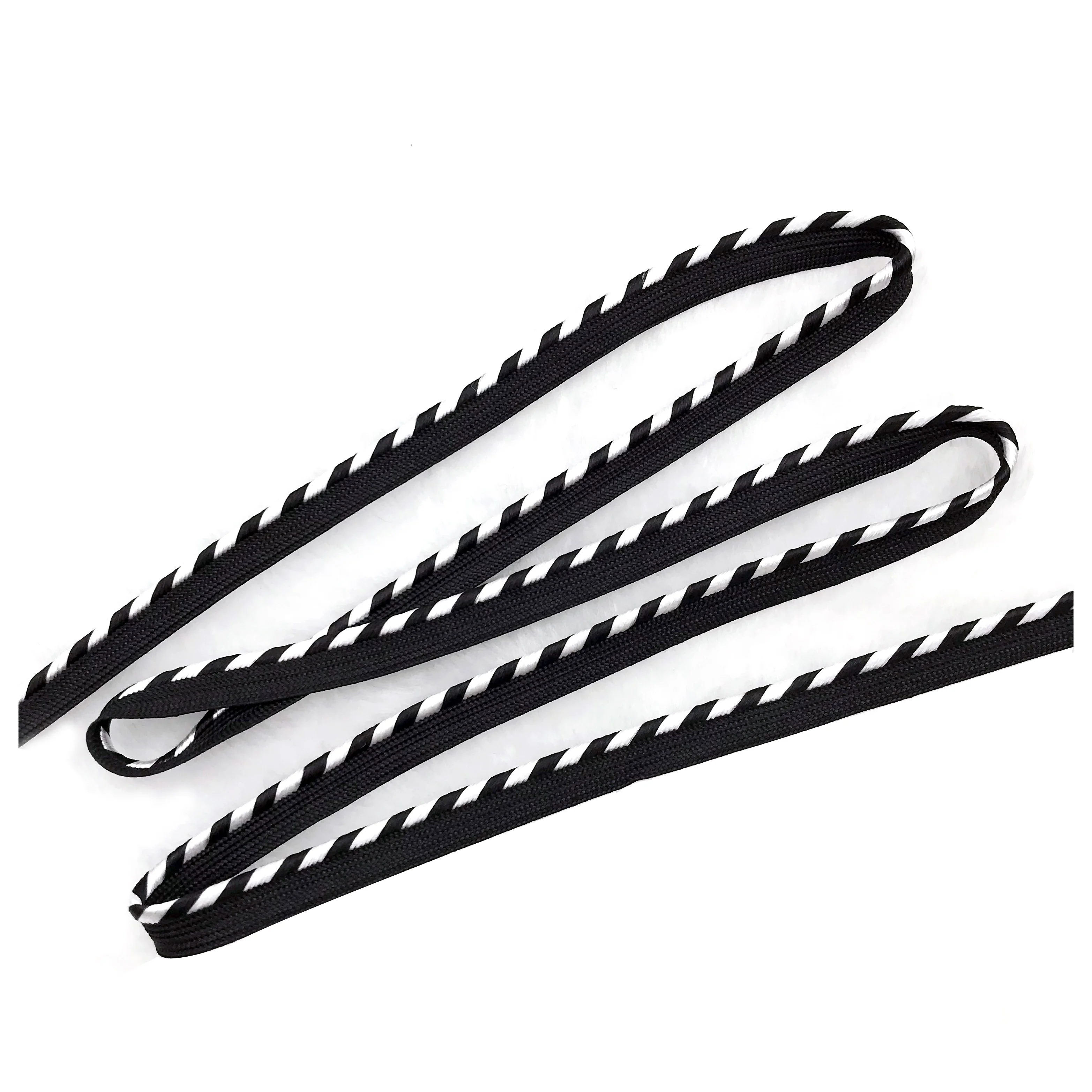 
8mm black and white stripe piping cord for home textile 
