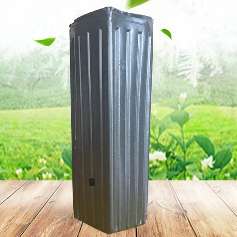 Small Black Square Plastic Nursery Pot for Artificial Plants Tall Garden Planter Large Outdoor Flower Basin