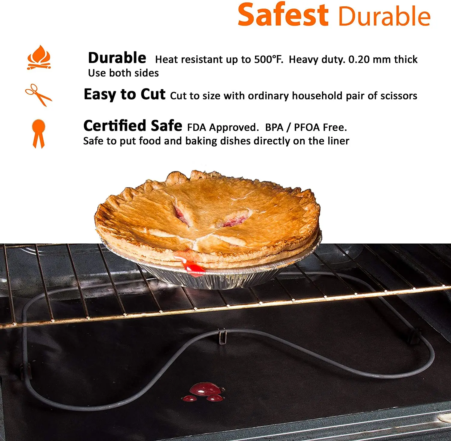 2023 hot selling reusable black oven mat oven liners baking mat for oven food grade silicon mat