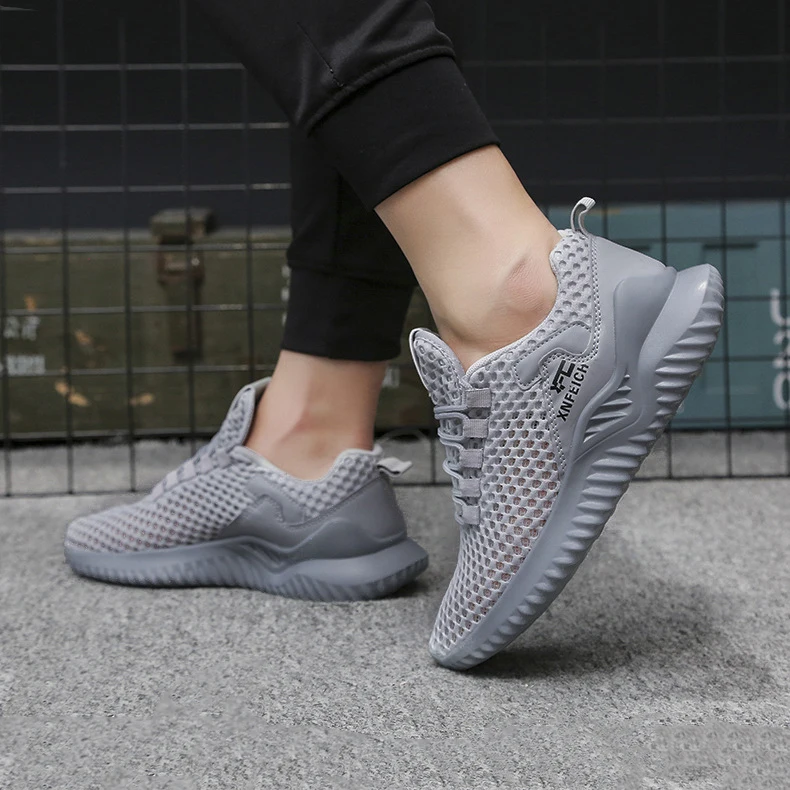 2023 New Model Men Breathable Running Sports Shoes Wear-resisting Lace-up Leisure Trainers