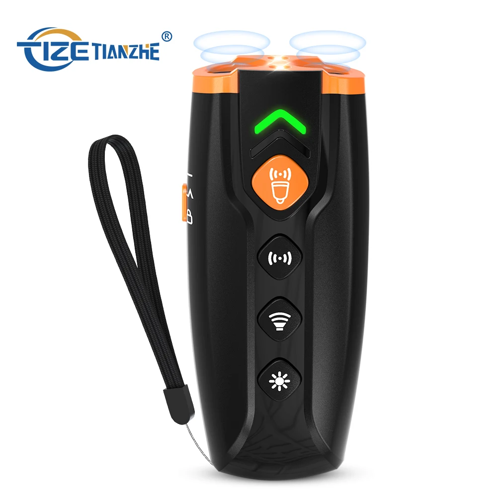TIZE LED Light Ultrasonic Dog Repeller Outdoor Ultrasonic Bark Control for Powerful Dogs