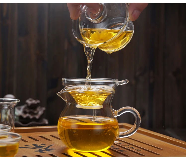 Modern 200ml Clear Borosilicate Glass Gaiwan Saucer Cover Handmade Gongfu Teapot Brewing Cup for Coffee Drinkware for Travel