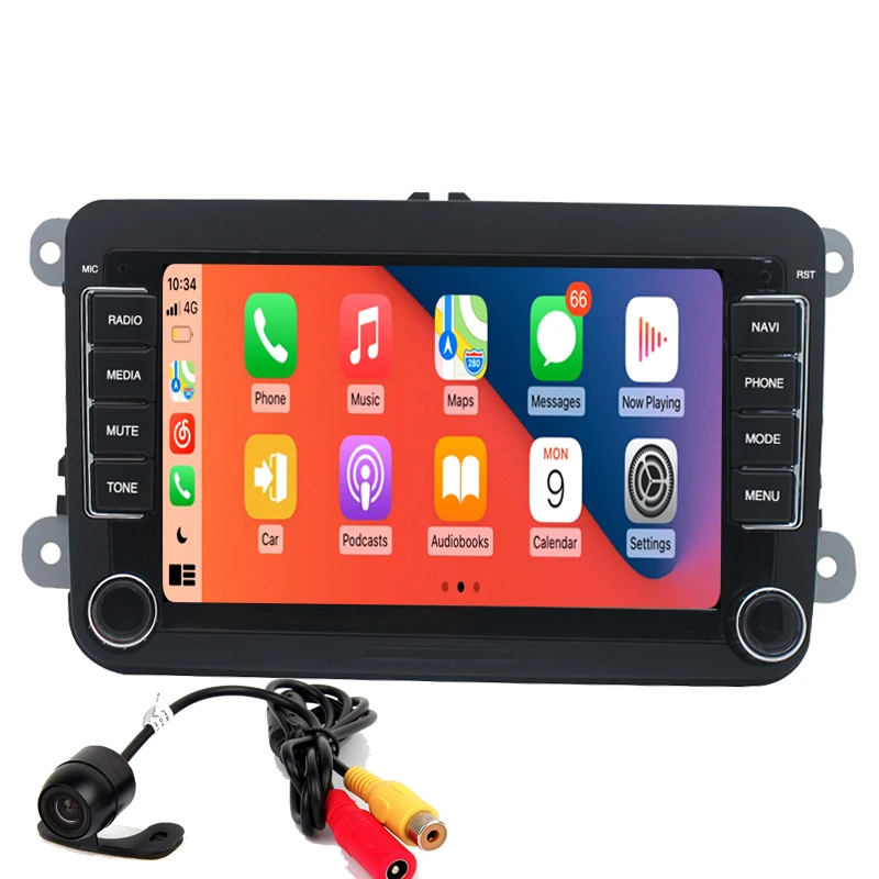 Автомобильный радиоприемник Carplay, Android 11, 2Din, 7 дюймов, Авторадио с Canbus, GPS-навигацией, Wi-Fi, BT, FM для VW, Skoda, Seat, Passat, Golf 5, 6