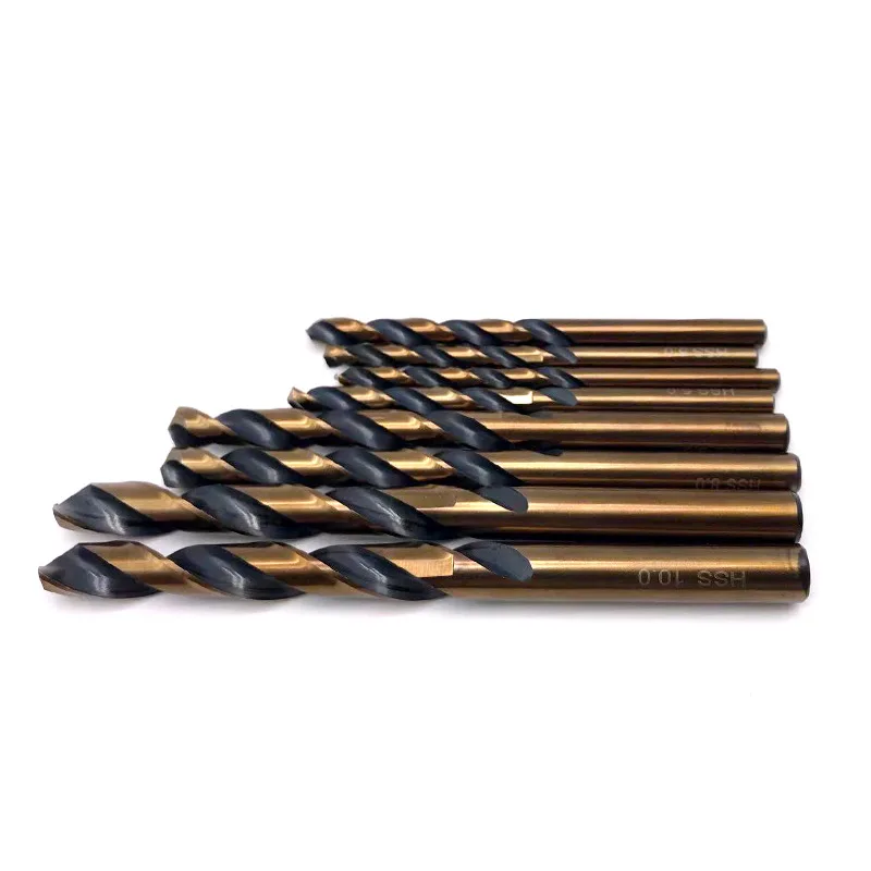 DIN338 M2 Straight shank cobalt titanium hss twist drill bits for metal stainless steel iron