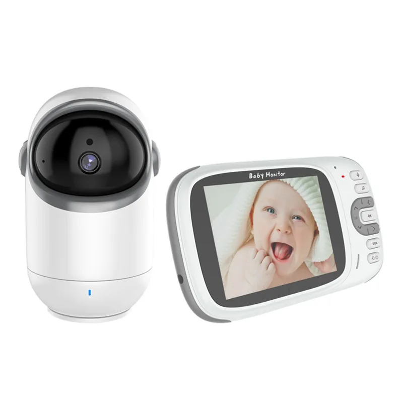 3.2inch Babyphone Temperature Feeding Reminders Wireless Walkie Talkie Audio PTZ Wide Angle pan tilt video baby monitor VB802
