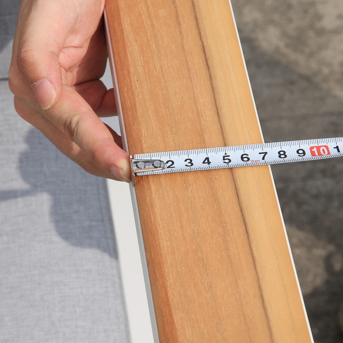 modern aluminum teak wood armrest 2 seater sofa outdoor for hotel & garden