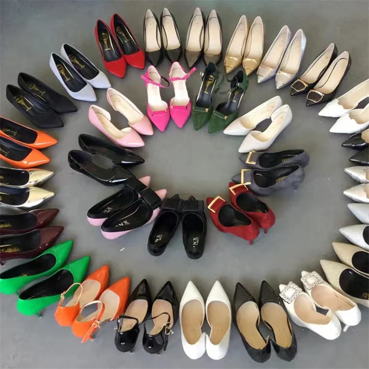 Фабрика cut label, оптовая продажа, новейший дизайн, использованная обувь для женщин, женская обувь, каблук, stocklot