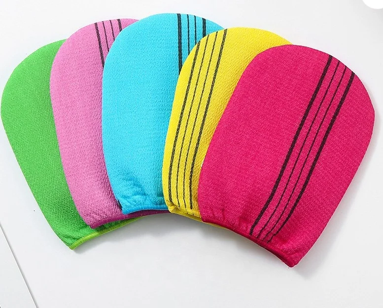 Hot Sale Korea Sponge  Bath Mitt  New Fashion Viscose Fiber Bath Glove Exfoliating Sponge Body Cleaning Glove