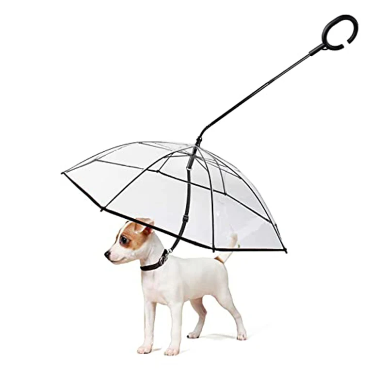 BR hot selling custom logo  rainproof pet dog cart umbrellas with leash in rainy days