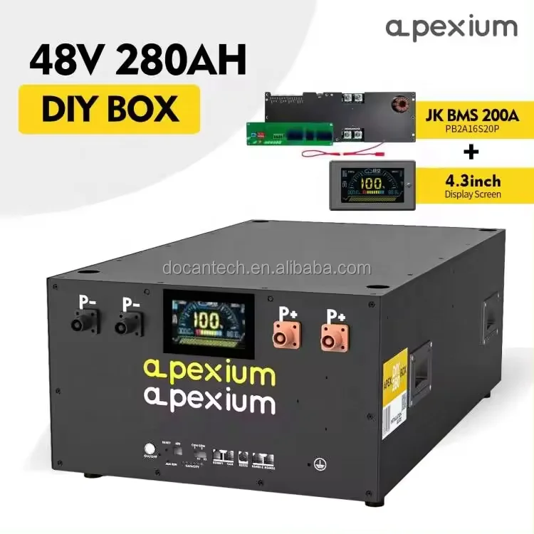 UPDATED JK Apexium DIY 16S 48V 51.2V Empty Metal Box 280AH 302AH 304AH 330AH 15KW Lifepo4 Battery Cell Stackable Box Metal Case