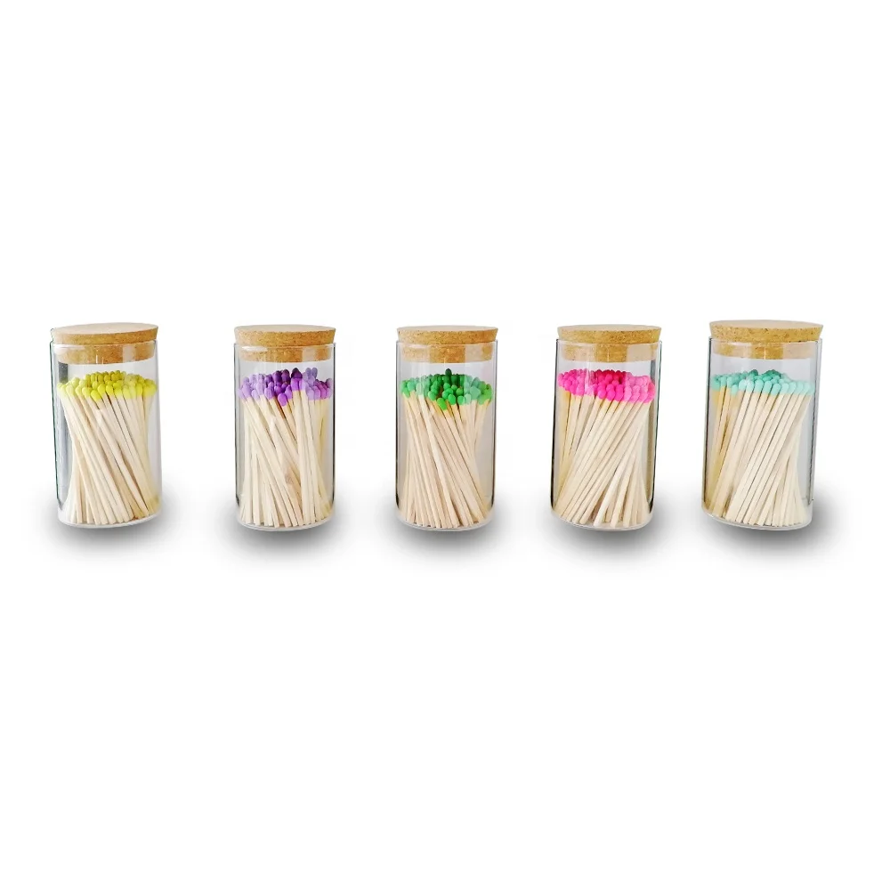 jar matches black matchbox hot foil gold print logo on glass jar candle 4 inch long safety matches