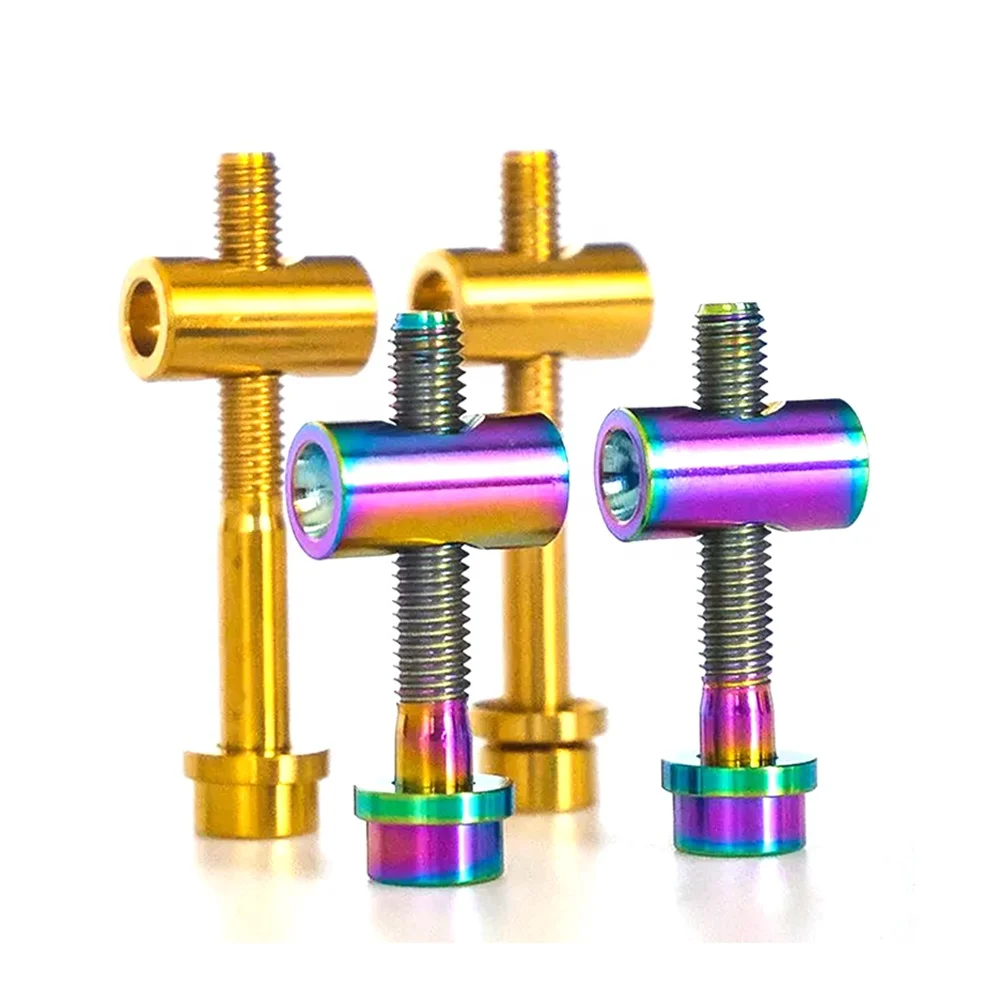 Oem Cnc Machining Pvd Colorful Titanium Bolt Seat Post Seatpost M5 X 30/40mm Bolts Alloy Bike Screw