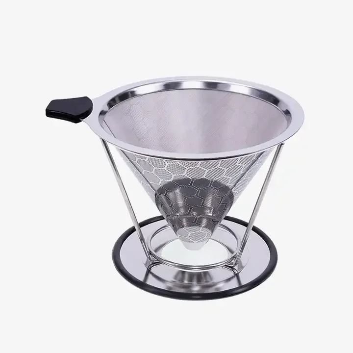 Hot sale Stainless Steel Manual Reusable Cone Filter Pour Over Coffee Dripper for Making Coffee