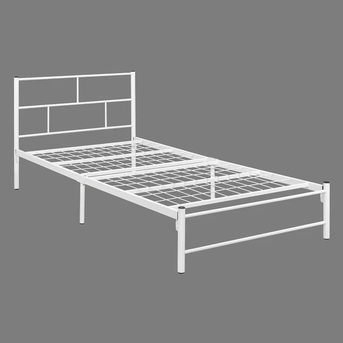 Hot Sale Single Black Basic Steel Slats Platform Easy Assembly Heavy Duty Bedframes Metal Bed Frame