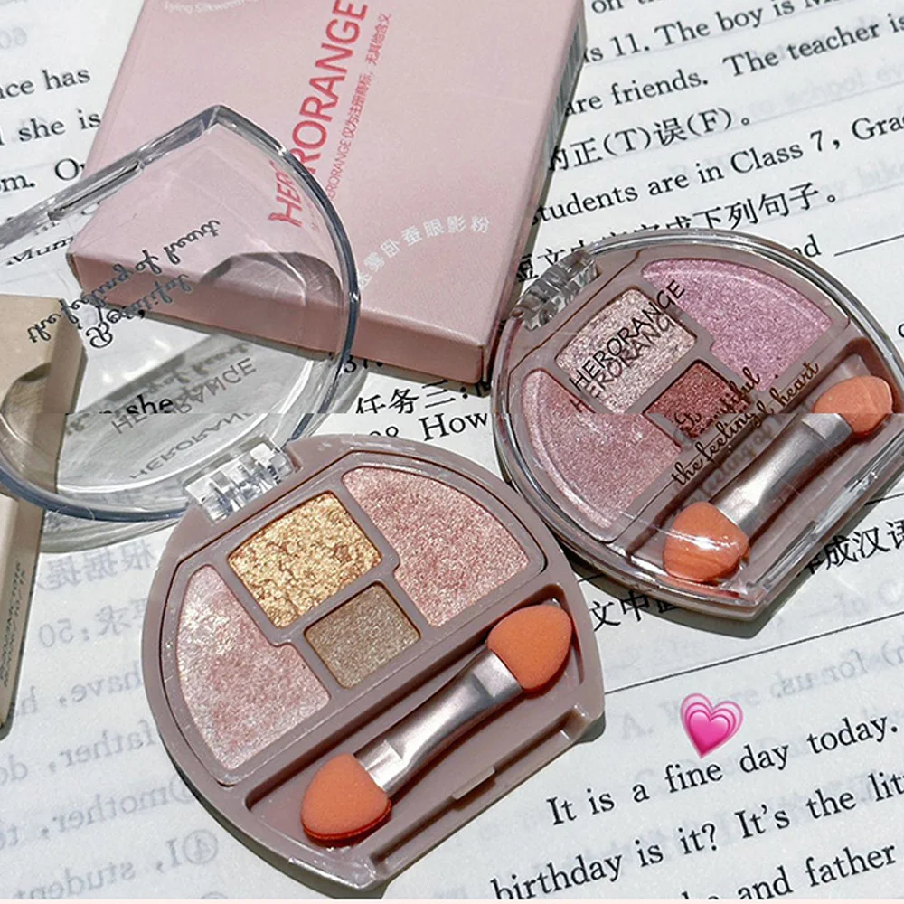 Korean Pearlescent Silkworm Eyeshadow Palette Comprehensive Shimmer Modify Eyes Brightening Silkworm HERORANGE Eyeshadow
