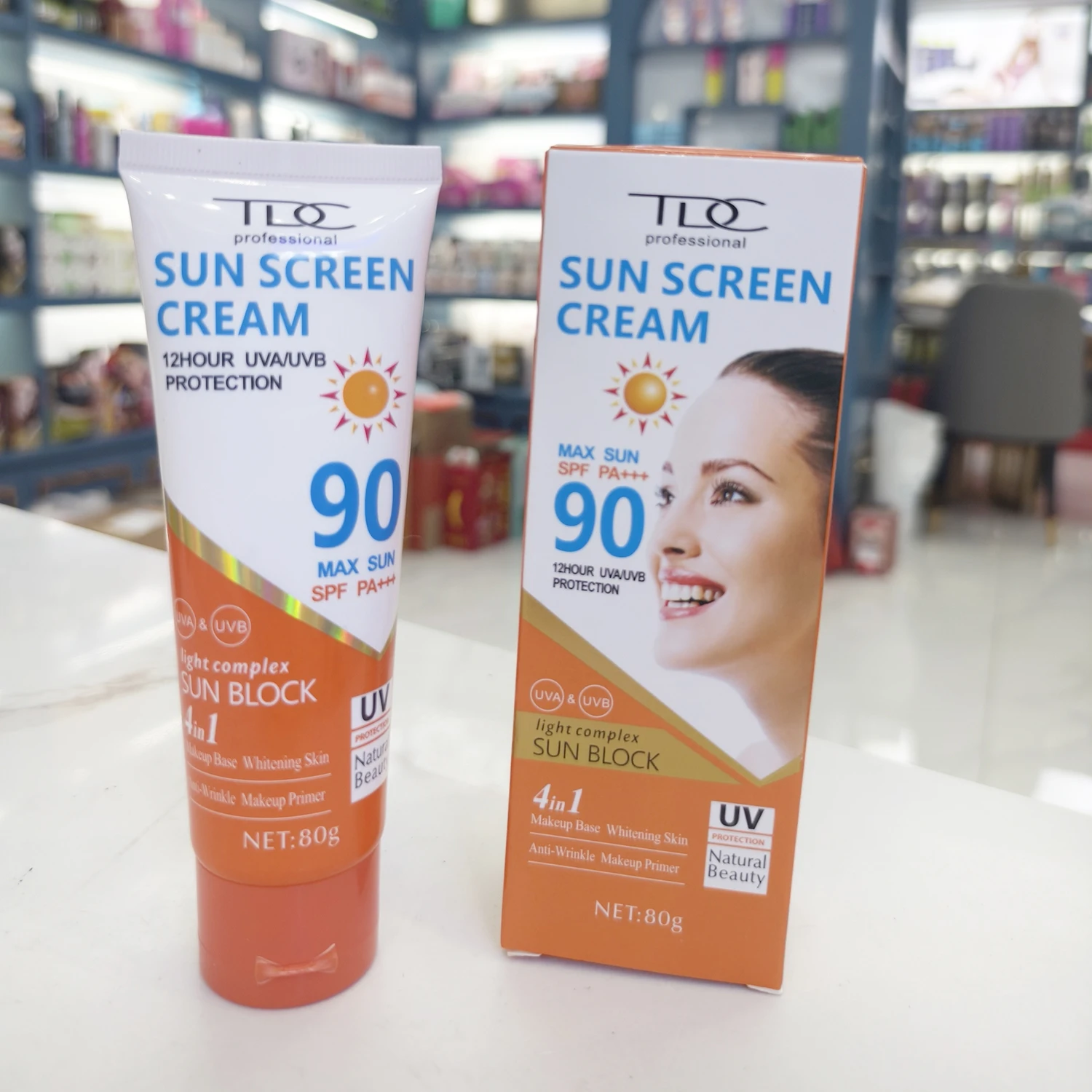 Private Label Natural Whitening Sunblock Sunscreen Cream Skin Care Lotion with Zinc Oxide and Titanium Dioxide Ingredients
