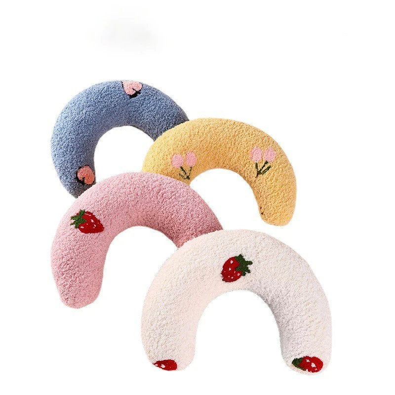 Kinning New Design Pet Pillow U Shape Soft and Fluffy Plush Pet Pillow for Cat to Lay On Cat Bed Pillow