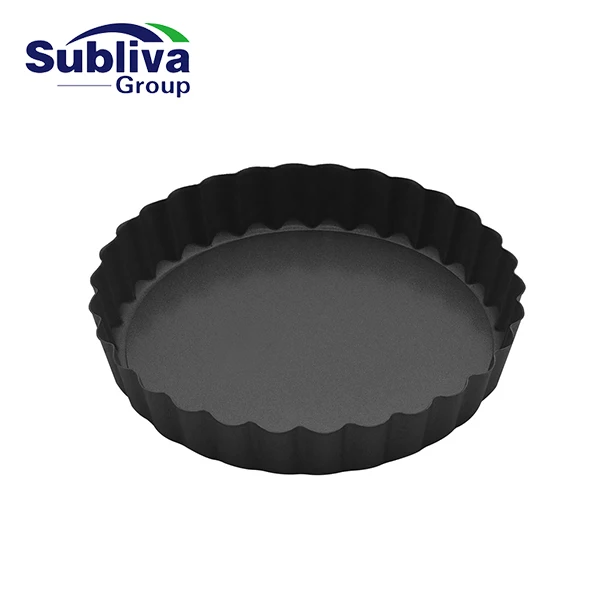 Углеродистая сталь Non-Stick круглая рифленая сковорода для заварного крема с незакрепленным основанием 12x2 см