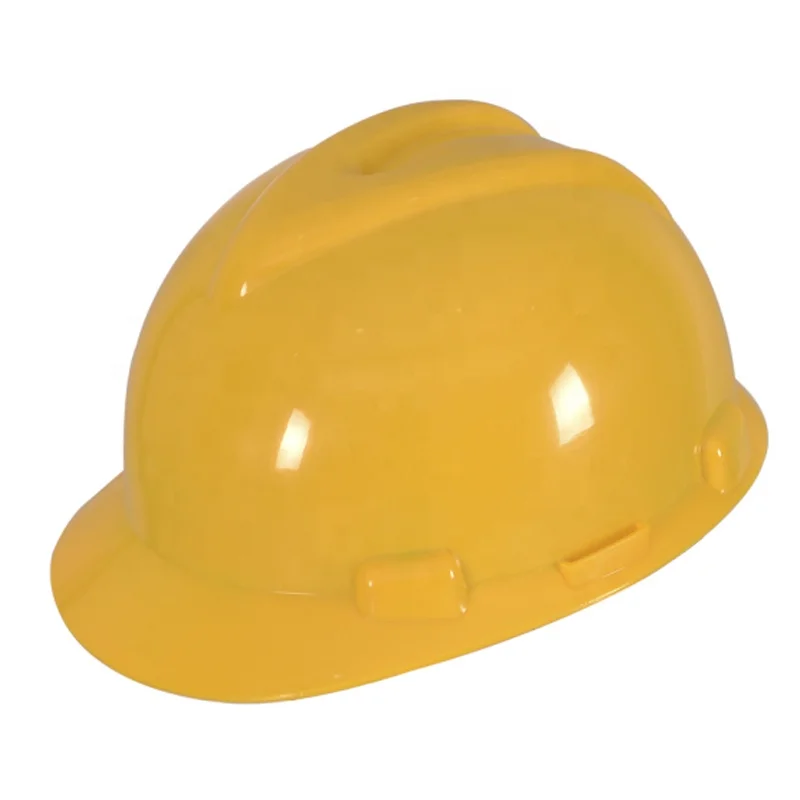 Yellow CE EN397 ABS V type construction site safety hard hat head protection industrial worker safety helmet