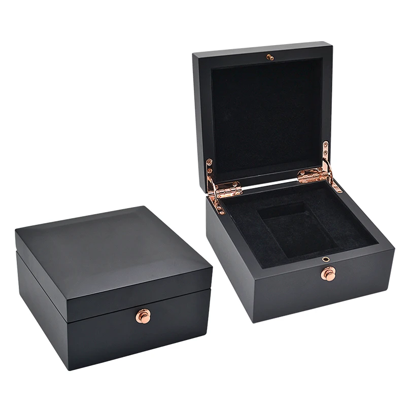 Custom Hot sale Luxury Matte  Single Wooden Men Watch Boxes