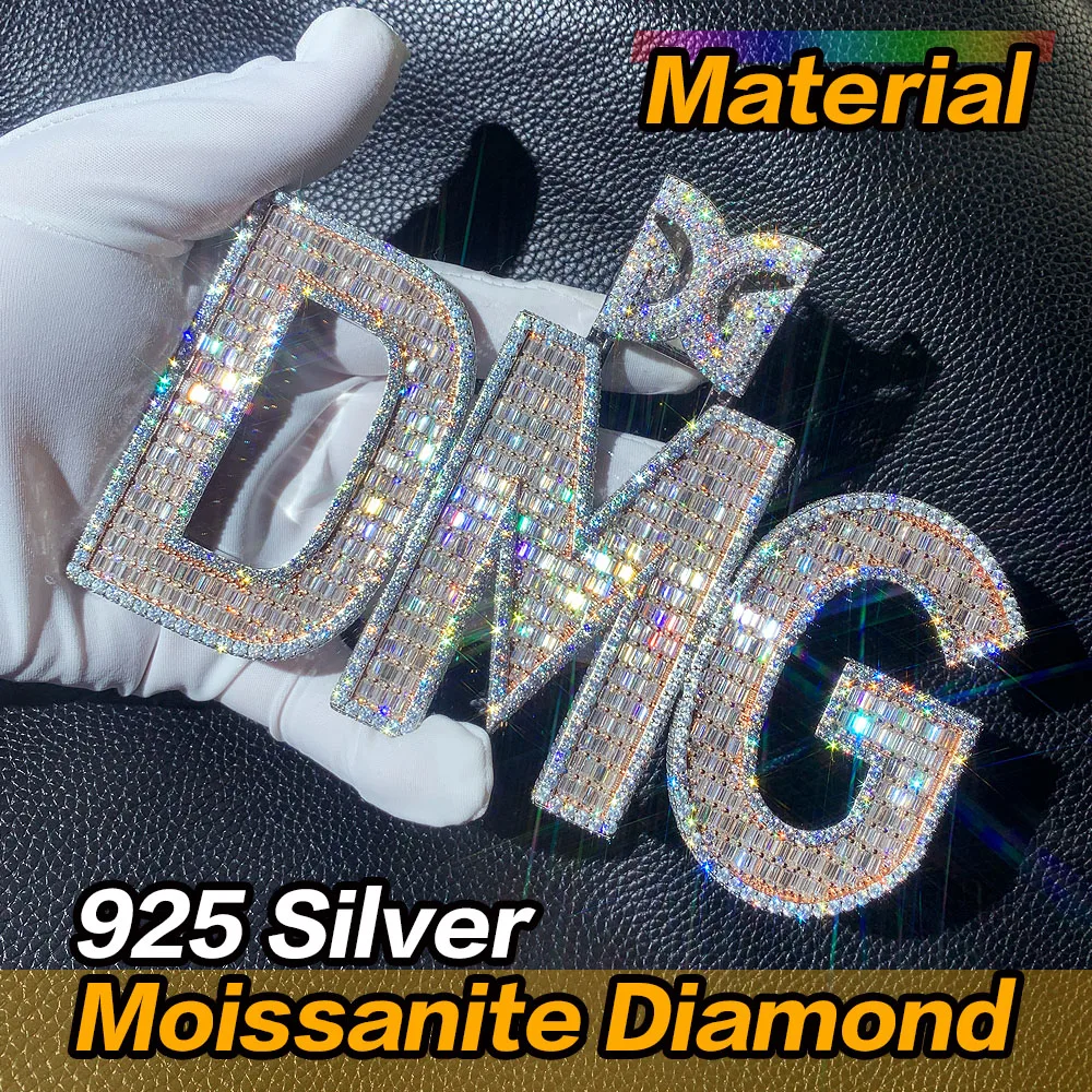 Ice Out Custom Heart Cardiac 3d Enamel Pendant Pass Testter Vvs 925 Silver 10k Gold Hop Jewelry Moissanite Pendant For Men