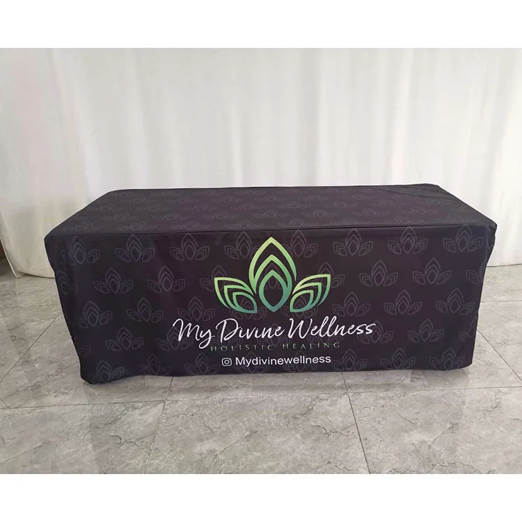 Trade Show Display 6ft Fitted Stretch Table Cover Table cloth with Custom Logo