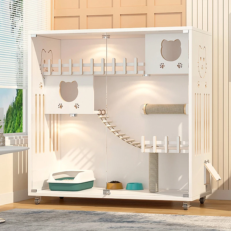 New Design Light Luxury Pet Cottage Cats Pet House Custom Modern Indoor Furniture House Carriers Small Animal
