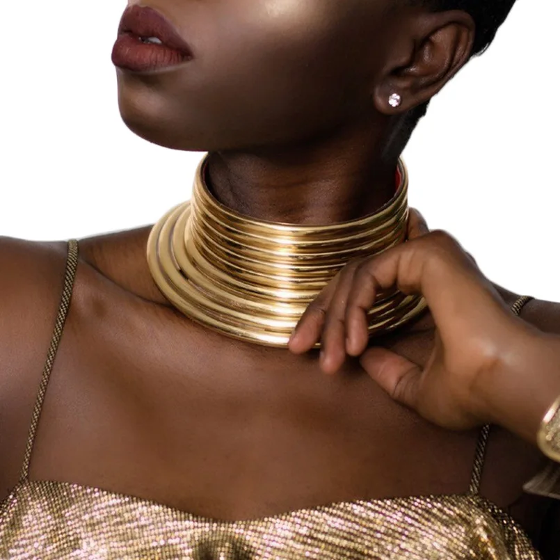 African style collar necklace hot style jewelry the women gold statement chocker necklace wedding and party for women