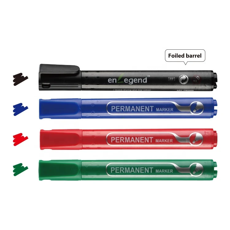 4 Pcs Refillable Waterproof Permanent Marker With PVC Wallet