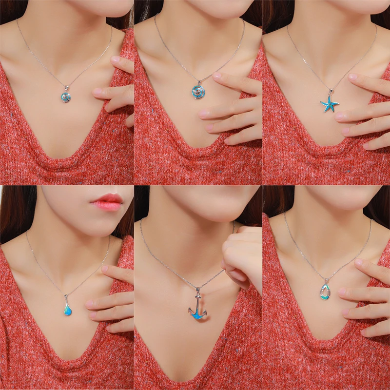 XYOP оптовая продажа, индивидуальные геометрические ювелирные изделия из стерлингового серебра 925 пробы, кулон с синтетическим опалом, ожерелье, драгоценные женские ювелирные изделия