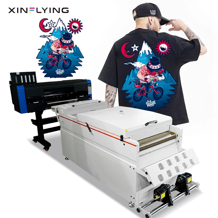 XinFlying automatic easy to operate 60cm dtf printer with 4 pcs i3200 printhead honson board and 5 years remote warranty